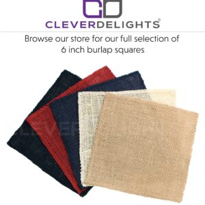 CleverDelights 6 Inch Ivory Burlap Squares - 12 Pack - Jute Burlap Fabric - Finished Edges - 6" x 6"