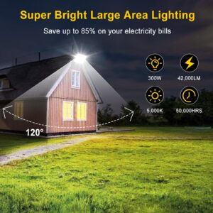 ADUB 320W LED Parking Lot Light with Photocell, 300W LED Flood Light ETL Listed