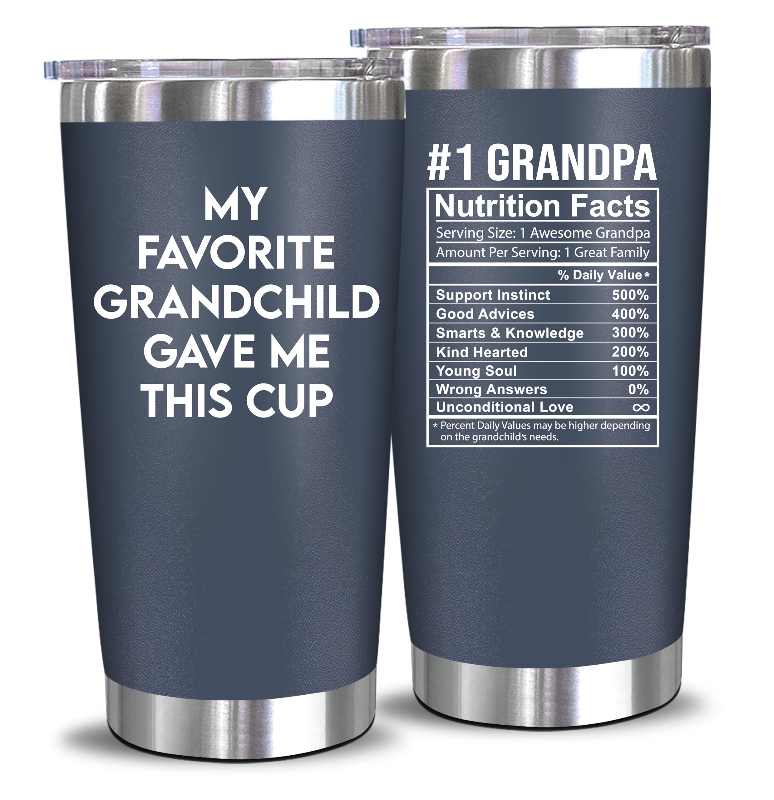 NewEleven Christmas Gifts For Grandpa - Grandpa Gifts From Granddaughter, Grandson - Birthday Present Ideas For Grandfather, New Grandpa, Promoted To Grandpa, Grandchildren, Grandkids - 20 Oz Tumbler