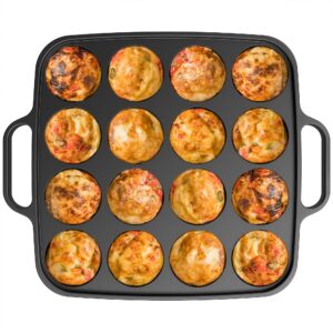 otafuku takoyaki plate, cast iron japanese grill for cooking takoyaki balls, nonstick pan (16 holes)