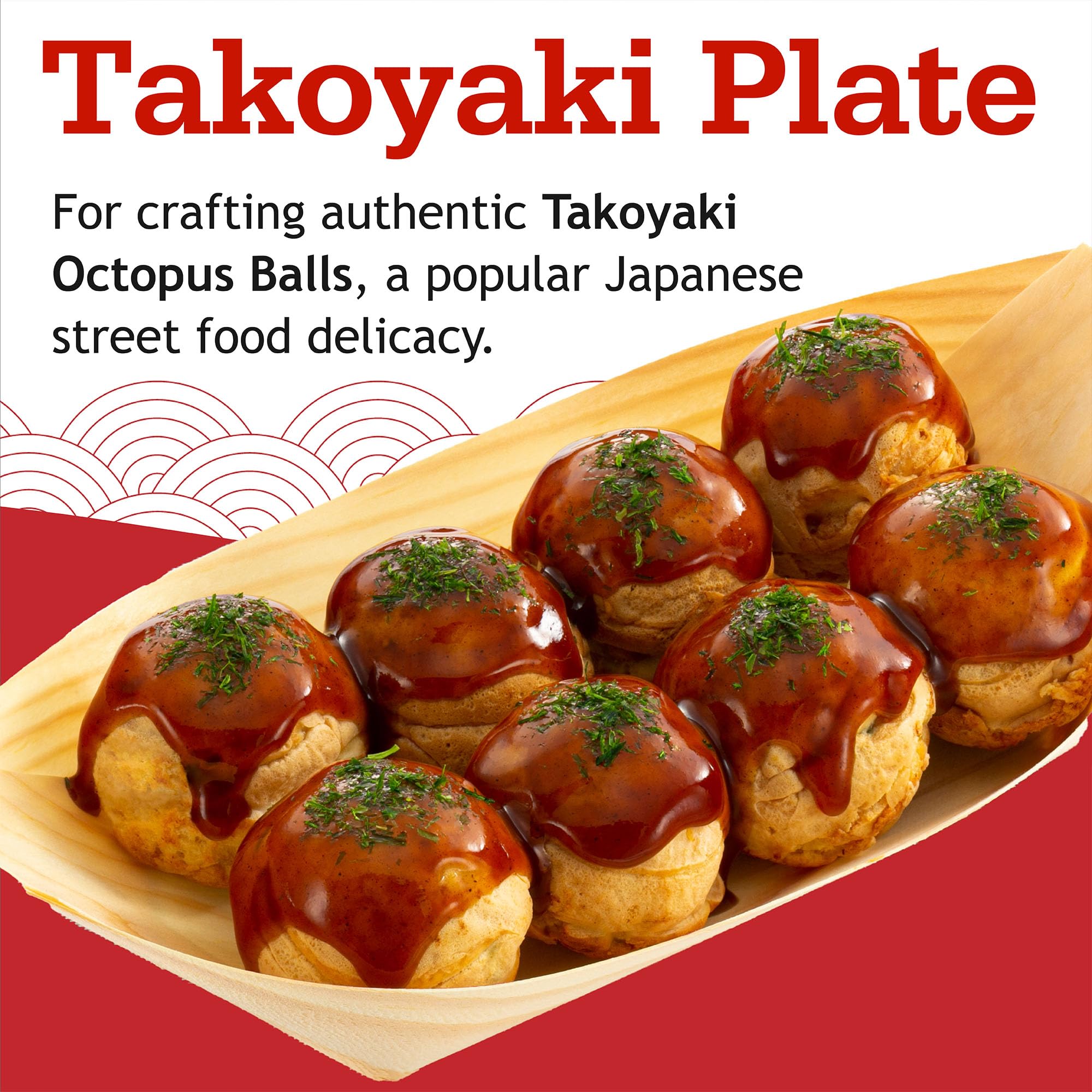 Otafuku Takoyaki Plate, Cast Iron Japanese Grill for Cooking Takoyaki Balls, Nonstick Pan (16 Holes)