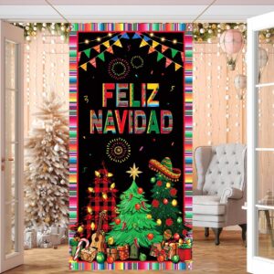 Nepnuser Feliz Navidad Door Cover Mexican Christmas Decoration Xmas Winter Holiday Party Decor Home Backdrop Door Hanging Banner