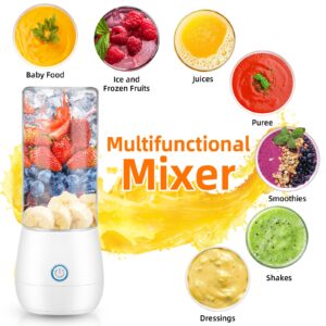 Portable Mini Blender,Personal Blender for Shakes and Smoothies,Fresh Juice Portable Blender With USB Rechargeble,Cordless 15 OZ Mini Fruit Juice Mixer For Travel,Camping,Gym,Office