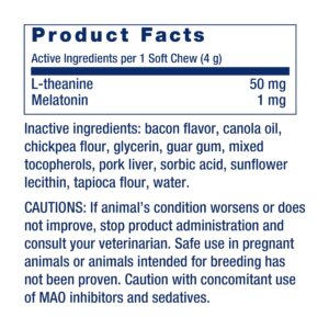 Life Extension Dog Stress & Behavior Soft Chews - Calming Dog Health Supplement - Promotes Relaxation, Calm Behavior and Stress Relief - Melatonin and L-theanine -120 Soft Chews, Bacon Flavor