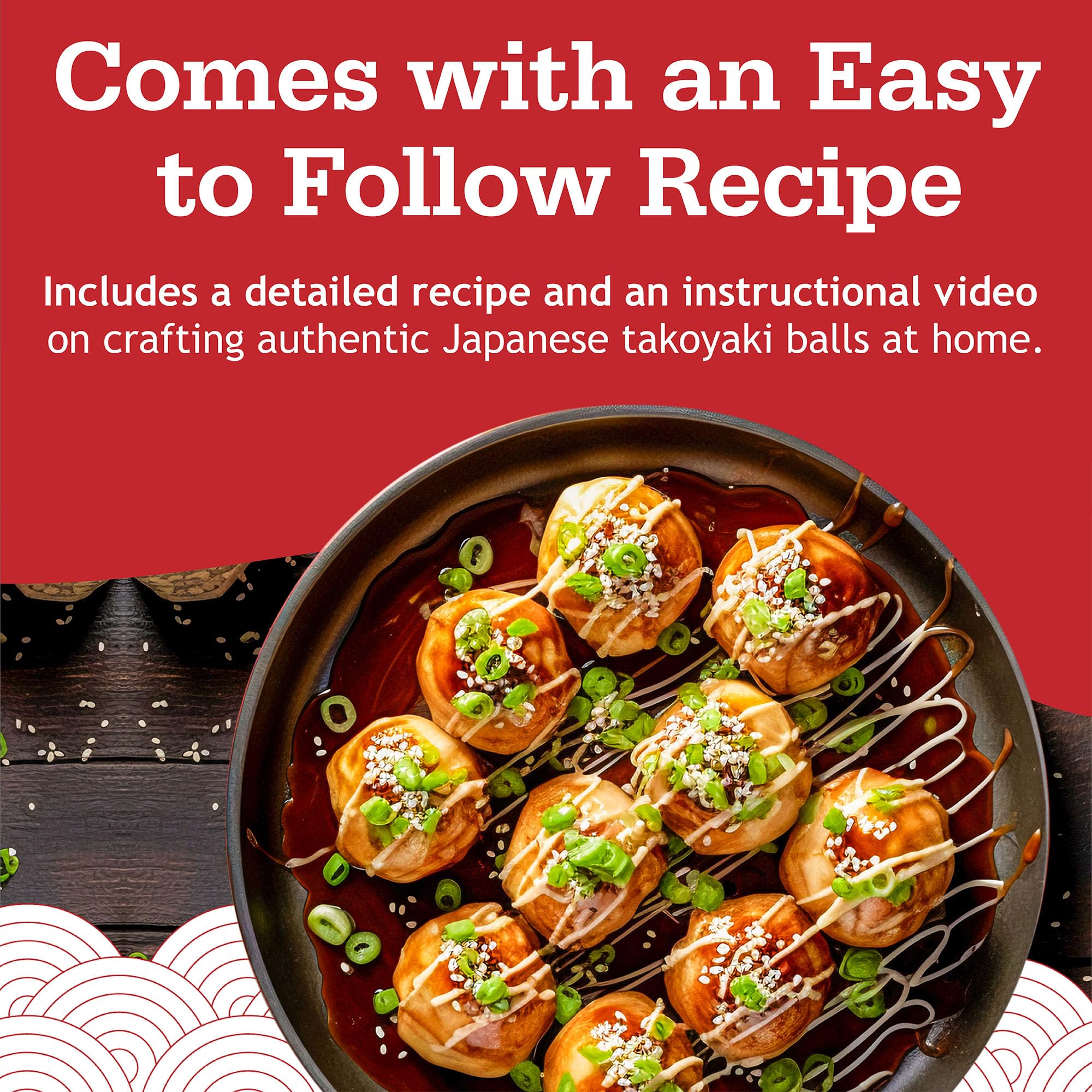 Otafuku Takoyaki Plate, Cast Iron Japanese Grill for Cooking Takoyaki Balls, Nonstick Pan (16 Holes)