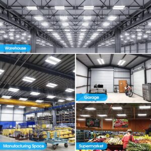 Yolovis 2 Pack 1.2FT LED High Bay Shop Light, 160W Linear Mini Shop Light, Super Bright 22000LM 138LM/W, 120-277V, 0-10V Dimmable, 5000K Daylight Hanging Light for Garage Workshop Warehouse