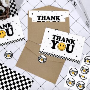 Whaline 20Pcs Thank You Greeting Cards with Envelopes and Stickers One Happy Dude Theme Thank You Cards Perfect for Back to School Wedding Graduation Baby Shower Bridal Shower Birthday Decor