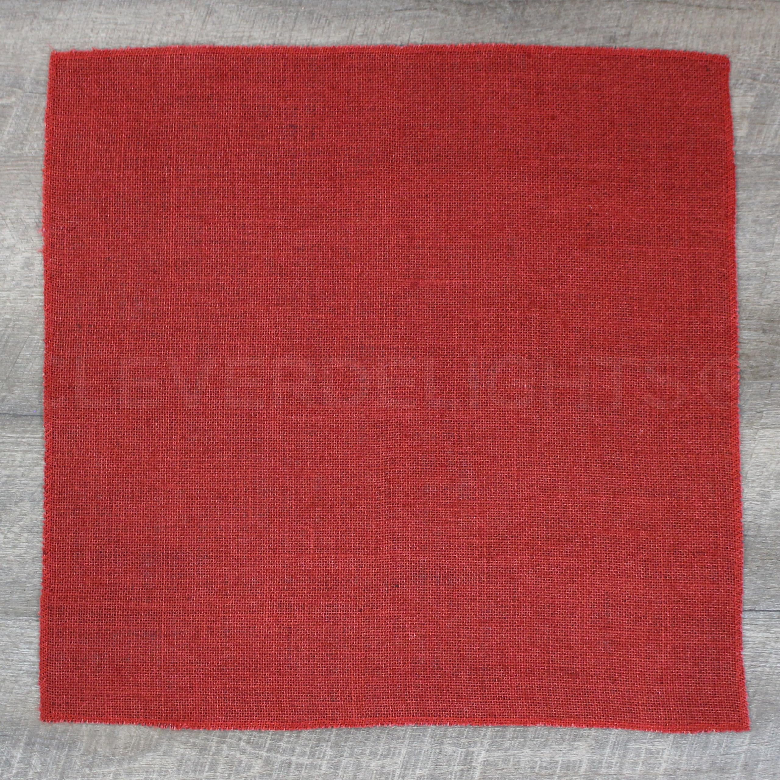 CleverDelights 20 Inch Red Burlap Squares - 4 Pack - Jute Burlap Fabric - Finished Edges - 20" x 20"