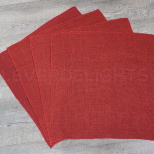 CleverDelights 20 Inch Red Burlap Squares - 12 Pack - Jute Burlap Fabric - Finished Edges - 20" x 20"