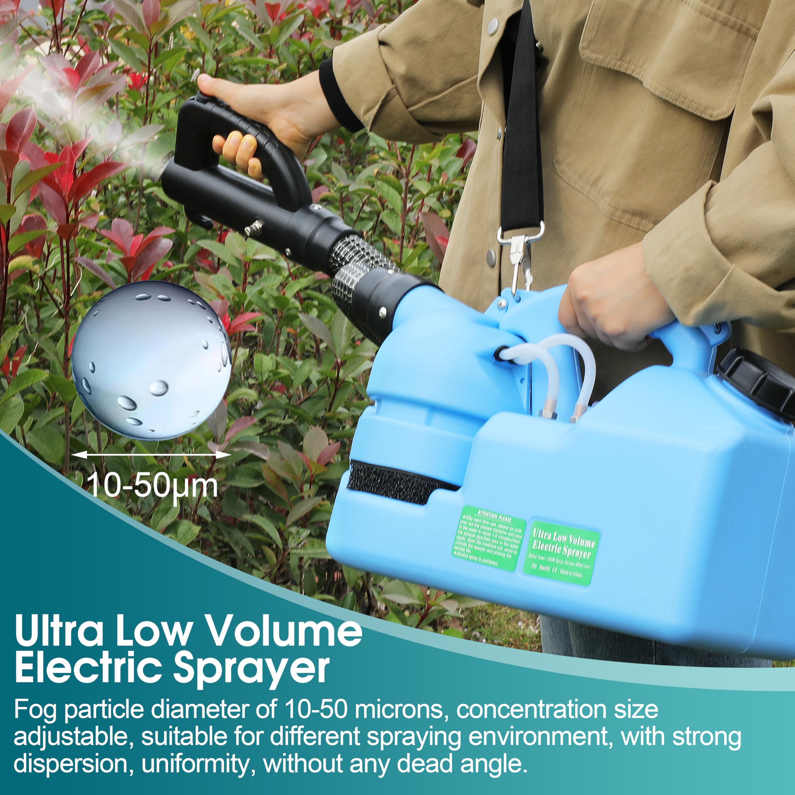 ULV Foggers Machine 7L (1.85 Gallon) Electric Fogger Portable Ultra-Low Atomizer Sprayer Suitable for Indoor and Outdoor Public