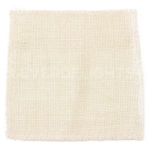 CleverDelights 6 Inch Ivory Burlap Squares - 12 Pack - Jute Burlap Fabric - Finished Edges - 6" x 6"