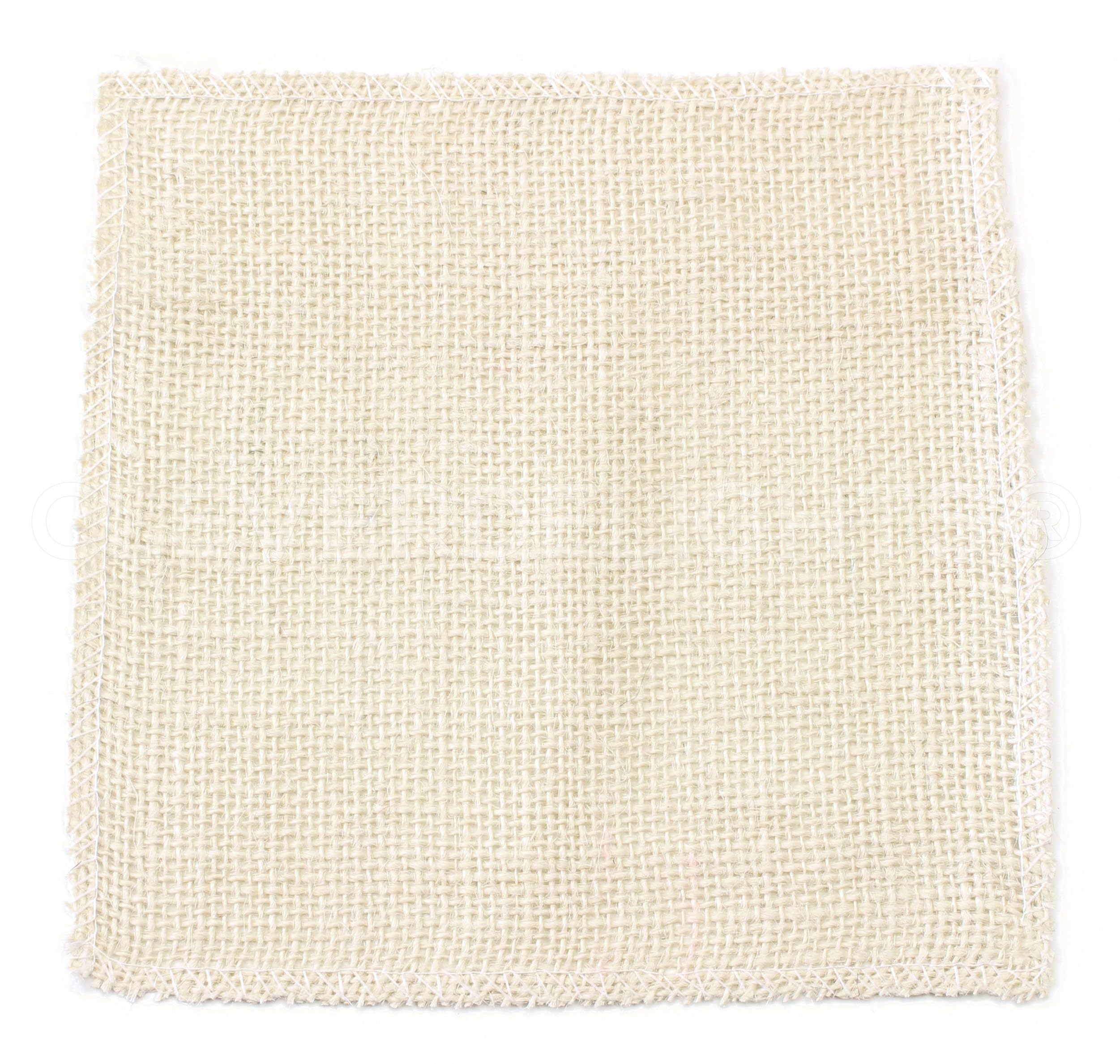 CleverDelights 6 Inch Ivory Burlap Squares - 12 Pack - Jute Burlap Fabric - Finished Edges - 6" x 6"