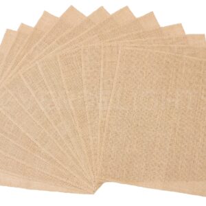 CleverDelights 12 Inch Burlap Squares - 12 Pack - Premium Jute Burlap Fabric - Finished Edges - 12" x 12"