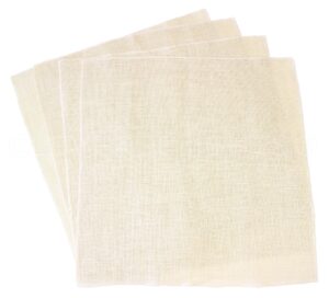 cleverdelights 20 inch ivory burlap squares - 4 pack - jute burlap fabric - finished edges - 20" x 20"