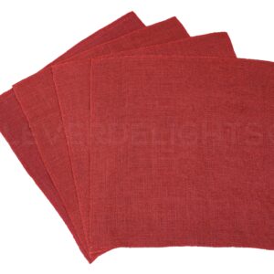 CleverDelights 20 Inch Red Burlap Squares - 4 Pack - Jute Burlap Fabric - Finished Edges - 20" x 20"