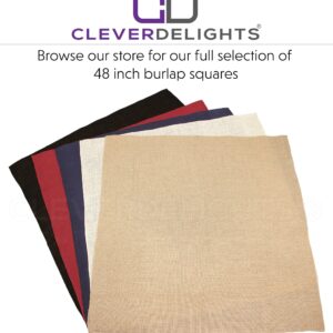 CleverDelights 48 Inch Black Burlap Square - Jute Burlap Fabric - Finished Edges - 48" x 48"