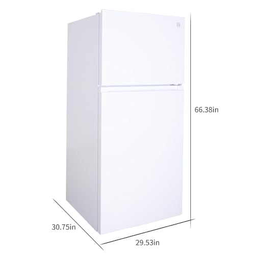 Kenmore 30 in. 18.1 cu. ft. Capacity Refrigerator/Freezer with Adjustable Glass Shelving, Humidity Control Crispers, Ice Maker, ENERGY STAR Certified, White