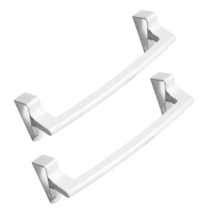 yardenfun 2pcs over door rack over the cabinet rack towel holder towel hanger over cabinet rack no drill towel bar cabinet rack for hanging buckle towel bar towel rack organizer white abs