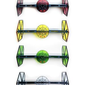 ThreeIslandsArt Tie Fighter Inspired Sci-Fi Wall Hanging with Functional Shelving: A Must-Have Star Wars Gifts for Adults Men and Women, Perfect Gaming Decor and Funko Pop Display