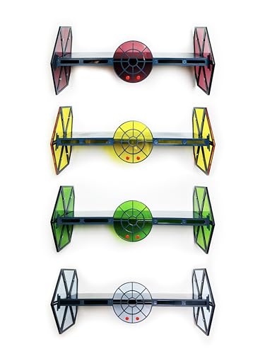 ThreeIslandsArt Tie Fighter Inspired Sci-Fi Wall Hanging with Functional Shelving: A Must-Have Star Wars Gifts for Adults Men and Women, Perfect Gaming Decor and Funko Pop Display