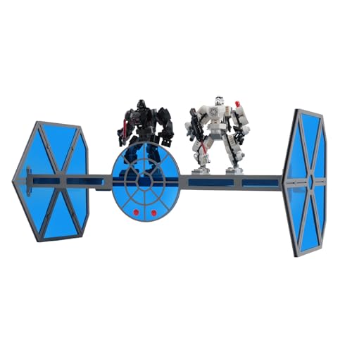 ThreeIslandsArt Tie Fighter Inspired Sci-Fi Wall Hanging with Functional Shelving: A Must-Have Star Wars Gifts for Adults Men and Women, Perfect Gaming Decor and Funko Pop Display