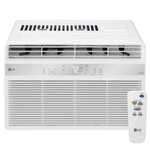 lg lw6024rsmx window air conditioner, wi-fi enabled w/remote, for small room (260 sq.ft.), quiet operation, 115v, 6,000 btu, white