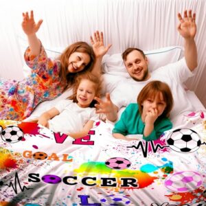 Soccer Girls Blanket Soft Flannel Soccer Blanket Outdoor,Soccer Blankets and Throws Soccer Stuff,Best Soccer Gifts for Boys Girl Adults Soccer Lovers 50"x40"