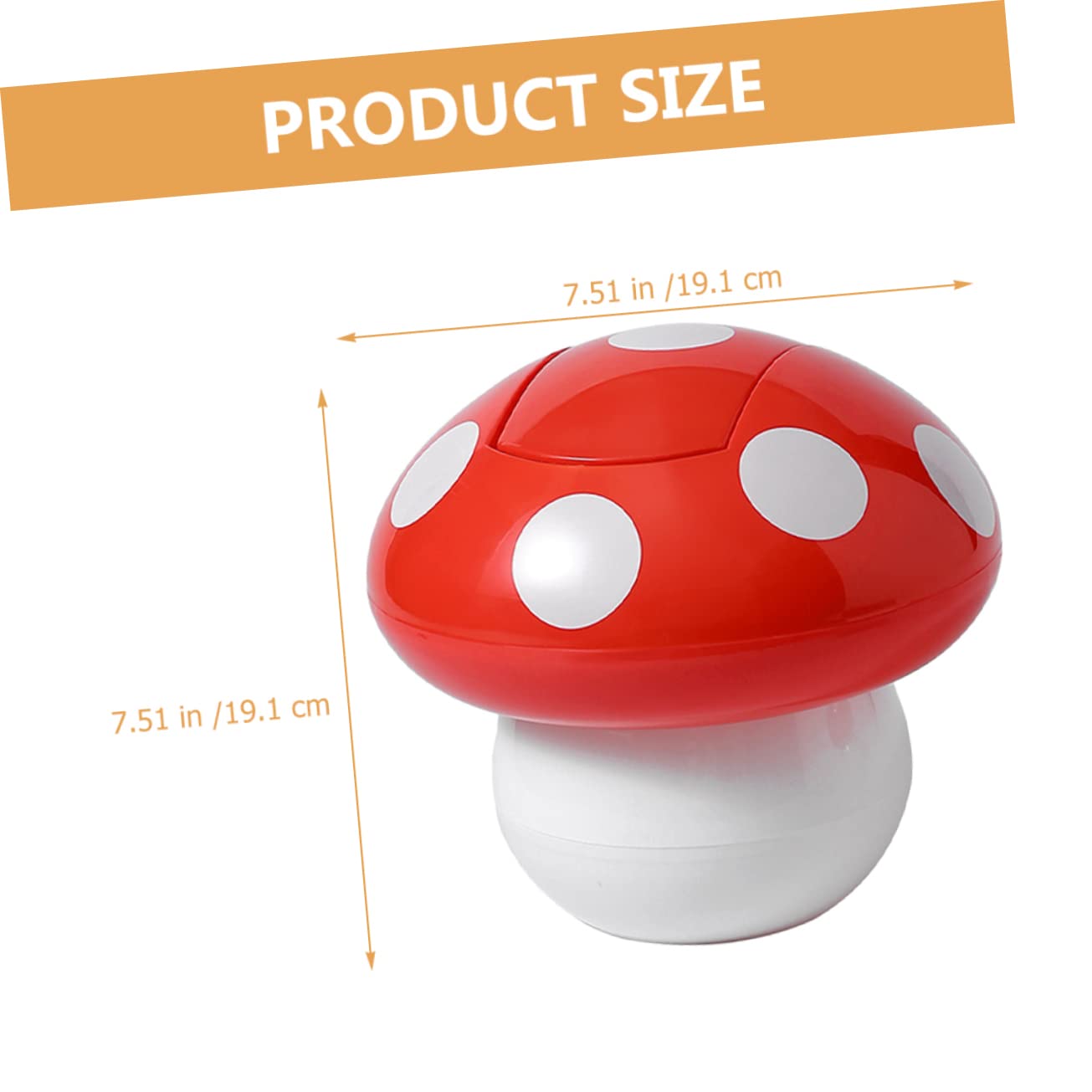 WHAMVOX Mushroom Shaped Garbage Can with Lid Decorative Trash Container for Kitchen Desk