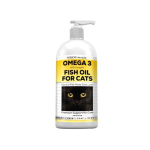 Fish Oil for Cats Natural Omega 3 Fish Oil Liquid for Pets - Cat Shedding Products, Cat Dandruff - Omega 3 Fish Oil for Cats Hairballs - Cat Health Supplies Omega 3 for Cat Vitamins and Supplements