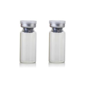 gisurem 10ml glass bottle,sterile transparent vial,seals empty vials, lab sample vial, empty vials with self healing injection port,with flip off aluminum cap (transparent borosilicate glass a)