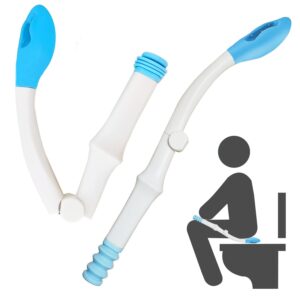 foldable toilet aids for wiping,15.7"long reach comfort toilet wiping aids tools,butt wiper self wipe assist toilet aids wand,bathroom bottom buddy wiping self assist for limited mobility elderly