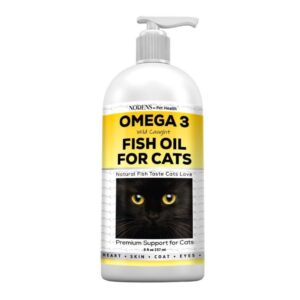 Fish Oil for Cats Natural Omega 3 Fish Oil Liquid for Pets - Cat Shedding Products, Cat Dandruff - Omega 3 Fish Oil for Cats Hairballs - Cat Health Supplies Omega 3 for Cat Vitamins and Supplements