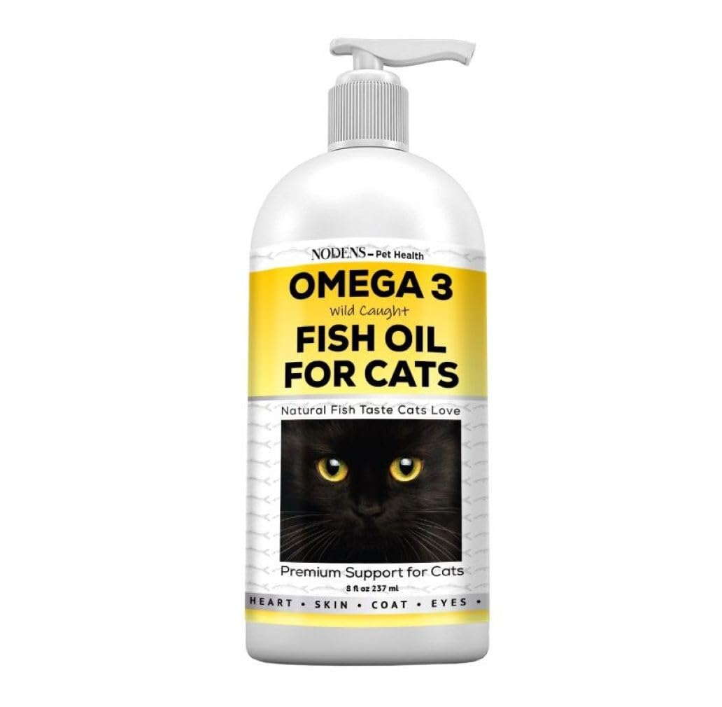 Fish Oil for Cats Natural Omega 3 Fish Oil Liquid for Pets - Cat Shedding Products, Cat Dandruff - Omega 3 Fish Oil for Cats Hairballs - Cat Health Supplies Omega 3 for Cat Vitamins and Supplements