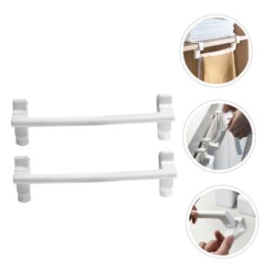 Yardenfun 2pcs Over Door Rack Over The Cabinet Rack Towel Holder Towel Hanger Over Cabinet Rack No Drill Towel Bar Cabinet Rack for Hanging Buckle Towel Bar Towel Rack Organizer White Abs