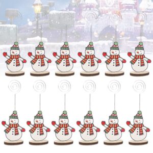 PRETYZOOM 12pcs Christmas Place Card Holder Wire Santa Snowman Photo Stands Table Number Cards Memo Note Clips for Holiday Party Decorations