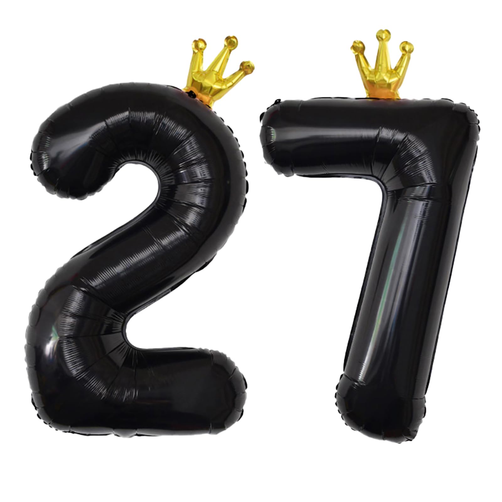 YFHVJTKO 40 Inch Number 27 Black Crown Balloon Set,27th Celebration Decorations for Happy 27th Birthday Party Wedding Bridal Shower Engagement Photo Shoot Anniversary Decoration, Black 27 Balloon