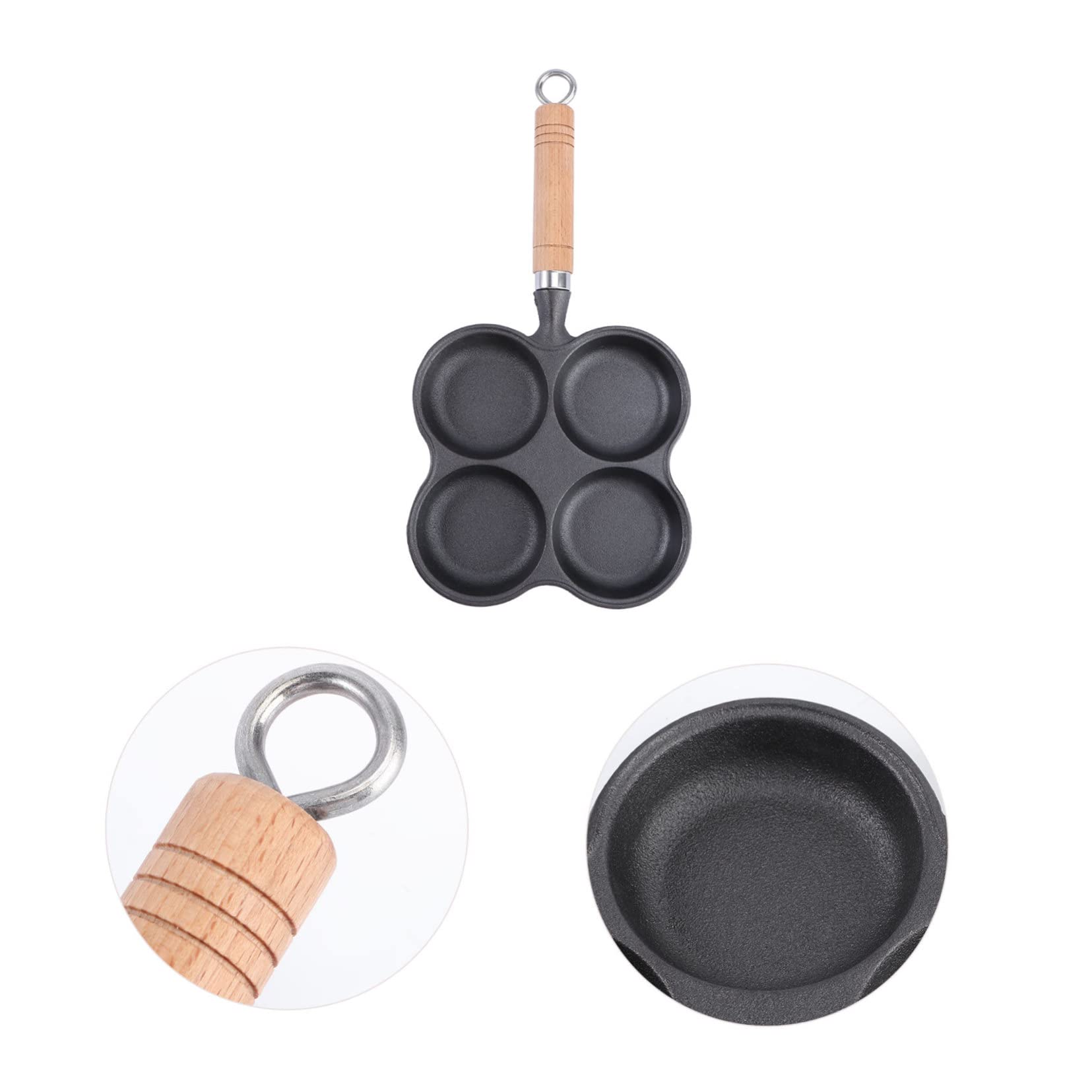 SHOWERORO 1pc Four Hole Omelette Divided Egg Pan Egg Cooker Pan 4 Cup Pancake Pan Egg Cooking Tool Fried Egg Pan Eggs Shaping Mini Stove Non-stick Egg Pan Cast Iron Frying Pan Four Holes