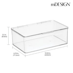 mDesign Plastic Craft Stackable Storage Organizer w/Hinged Lid - Easy-to-Carry Crayon, Bead, Sewing, Hobby Supply Container - Arts and Crafts Organizer Storage Box - Lumiere Collection, 2 Pack, Clear