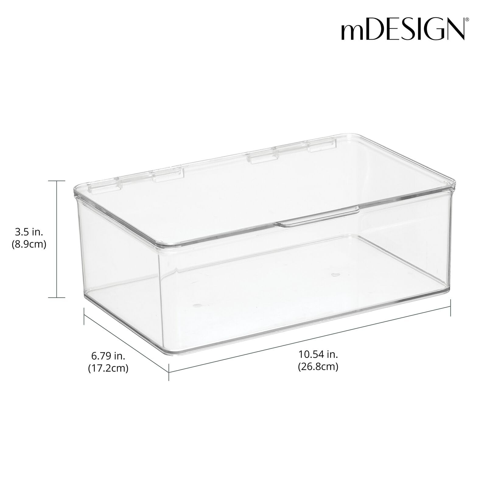 mDesign Plastic Craft Stackable Storage Organizer w/Hinged Lid - Easy-to-Carry Crayon, Bead, Sewing, and Hobby Supply Container - Arts and Crafts Organizer Storage Box - Lumiere Collection - Clear