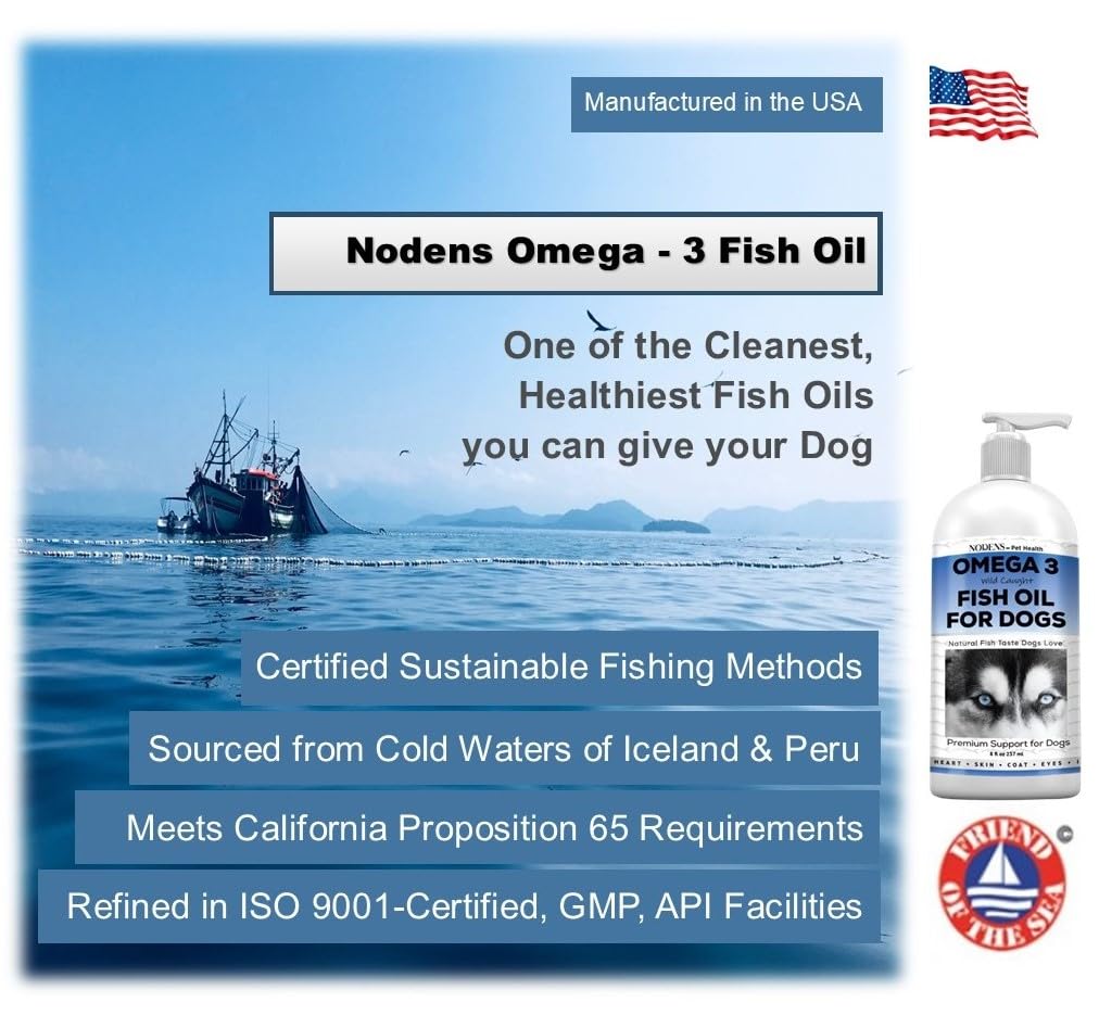 Fish Oil for Dogs Natural Omega 3 Fish Oil Liquid - Dog Skin & Coat Supplement - Dog Fish Oil Supplement for Shedding, Allergy & Itch Relief - Omega 3 Fish Oil Dogs Joints, Immune Support & Digestion