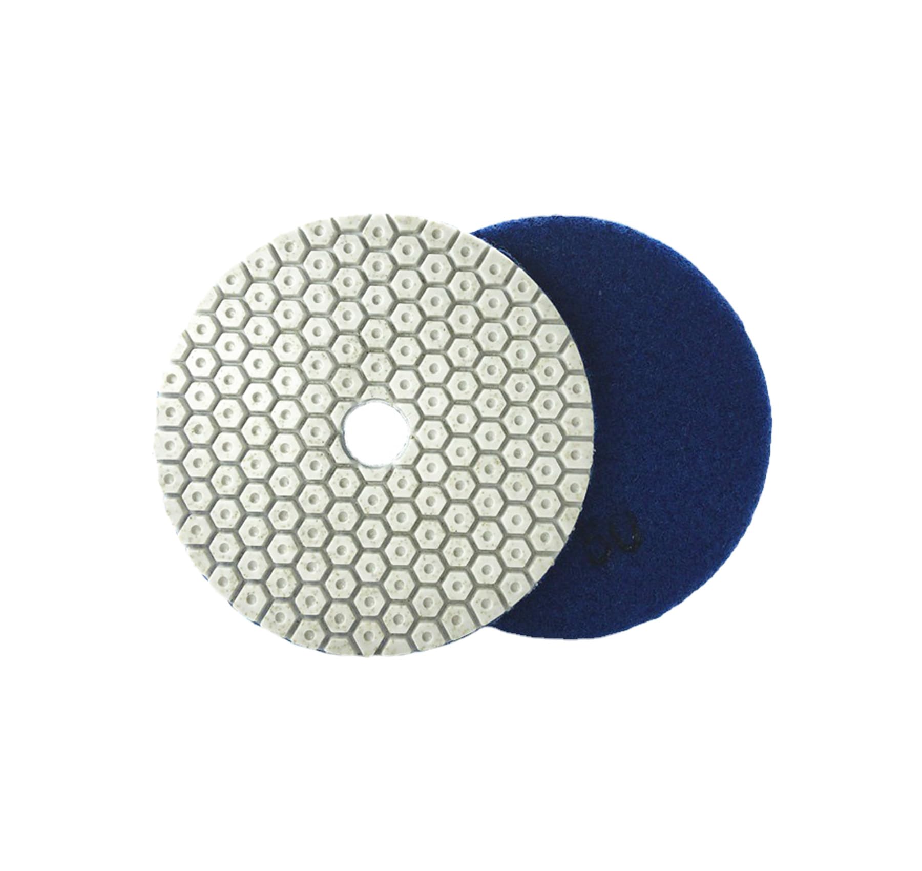 4 Inch New Model Dry Diamond Polishing Pads Grit 50, 1 Box of 6 Piece Dry/Wet Marble Buffing Pad for Granite Marble Quartz Concrete Stones(Need Water for Hard Tile)