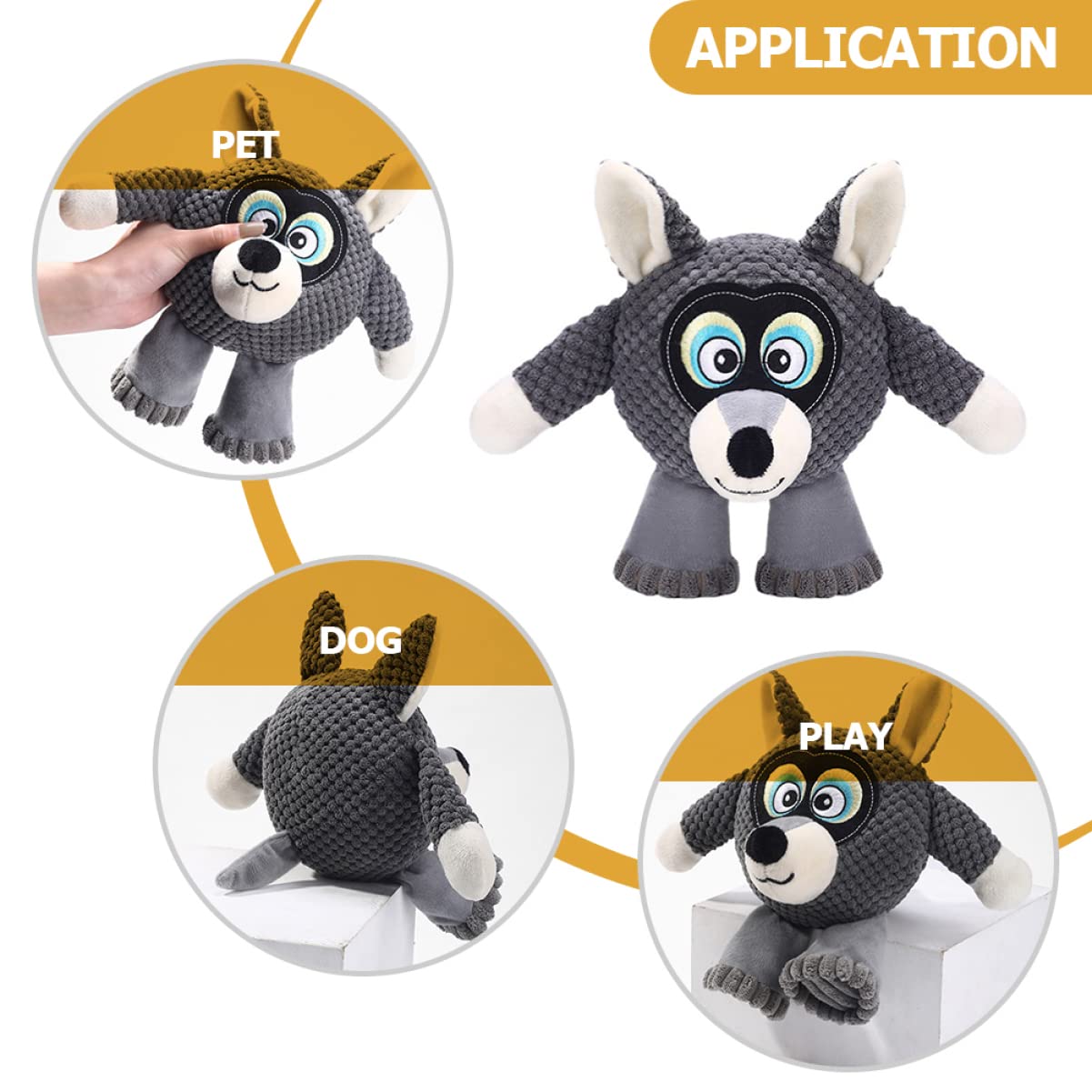 ABOOFAN Sounding Pet Toys Plush Chewing Toy Dogs Training Plush Toy Outdoor Dog Toys Chuck it Balls pet Interactive Toy Dog Squeaky Plush Toys Dogs Training Toy Dog Teething Toy Cute bite