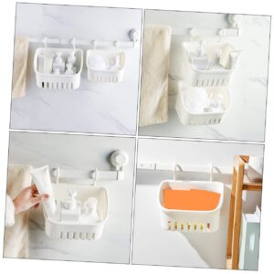 Luxshiny 2pcs Hanging Storage Basket Household Bath Basket Multi-function Toiletry Basket Convenient Toiletry Basket Shower Supply Convenient Wall Basket Hanging Toiletry Basket