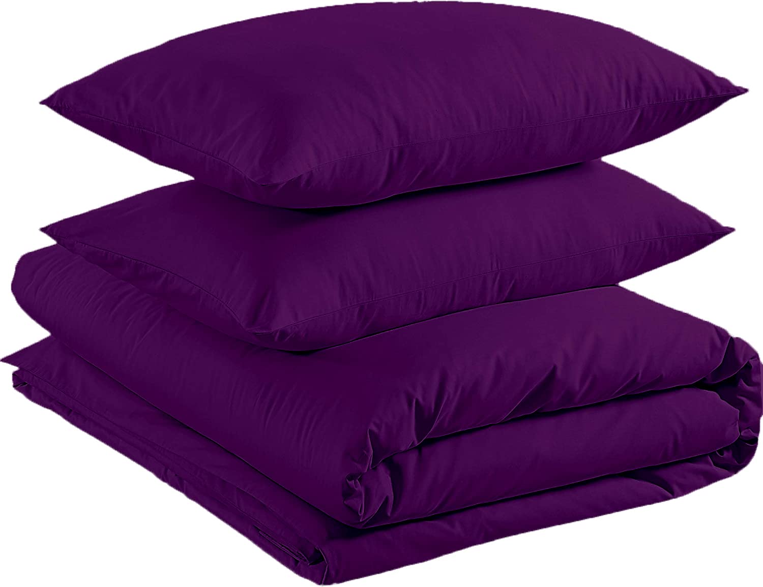 JC BEDDING HOUSE Hidden Zipper Closure Duvet Cover Set 3pc| Full XL Size(88"x92") |Made with Premium Quality Indian Cotton|1000tc|Sateen Weave|Ultra Soft|Corner Ties|Skin Friendly| Purple.