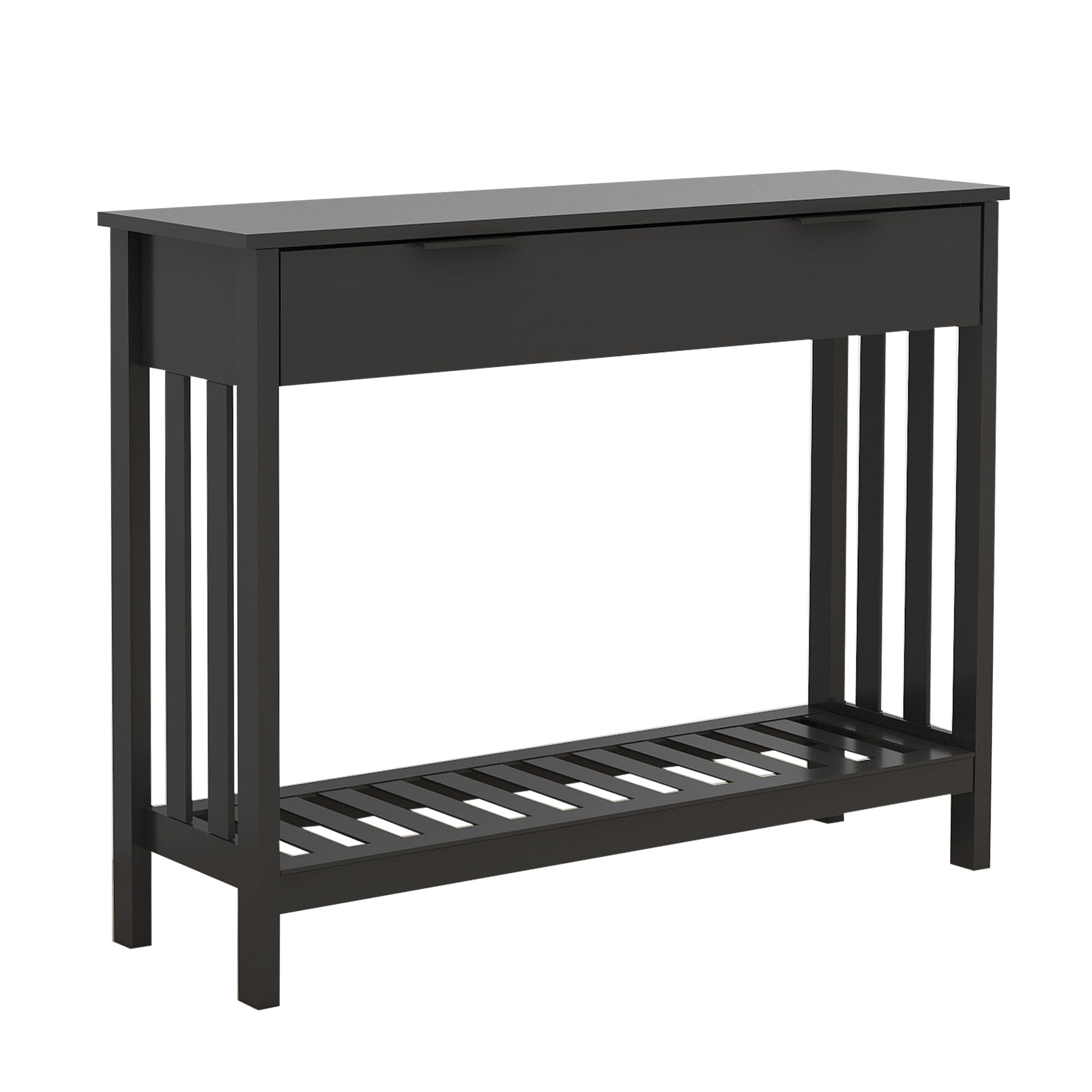 TaoHFE Black Entryway Table with Drawer Modern Wood Narrow Console Table with Storage Hallway Table Sofa Tables for Living Room,Entrance Tables for Front Door Corridor, Office, Black