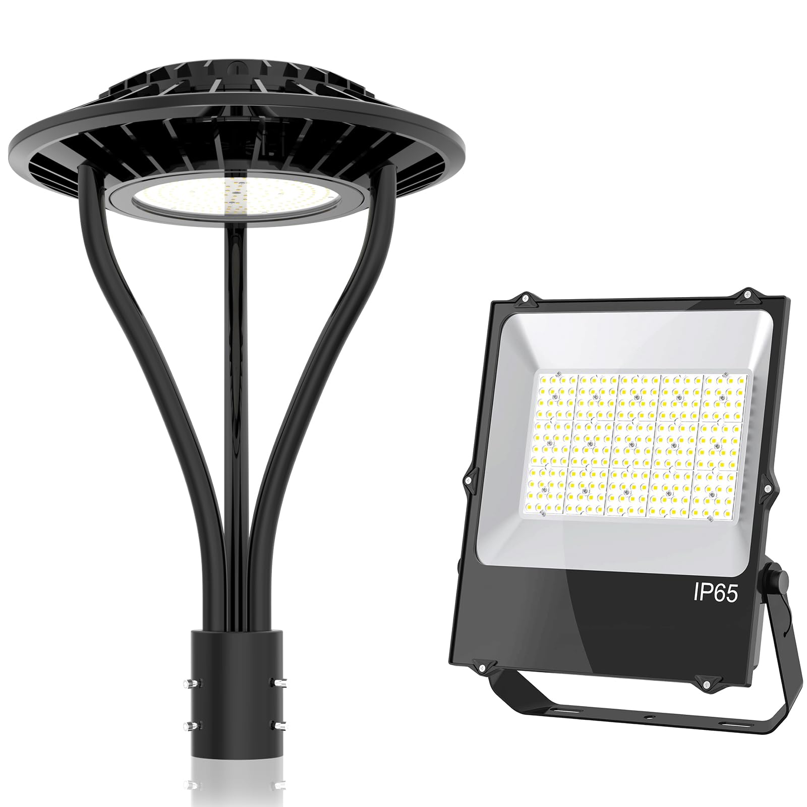 ADUB LED Post Top Light 100W 14,000LM, ETL Listed LED Post Lights Outdoor, 300W LED Flood Light ETL Listed, 42,000LM