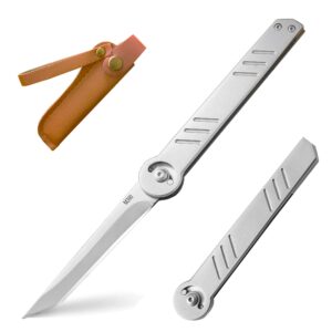 qzl edc folding pocket knife for men, tanto knives slim pocket knife for women, folding gentleman's knife for everyday carry, outdoor knife for camping, gift for dad