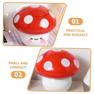 WHAMVOX Mushroom Shaped Garbage Can with Lid Decorative Trash Container for Kitchen Desk