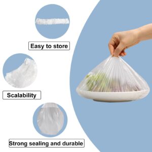 Premium:200Pcs Thicker Fresh Keeping Bags,Reusable Elastic Food Storage Covers, Shoes Cover or Shower cap,Plastic Sealing Elastic Stretch Adjustable Bowl Lids for Family Outdoor Picnic