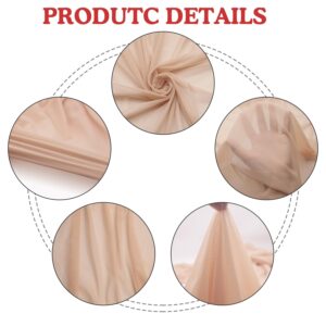 4-Way Stretch Mesh Fabric Nylon Spandex Power Mesh 60 Inch by 1 Yards Lightweight Sheer Mesh (Nude)